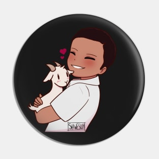 Jacob Anderson and Barnaby the Goat Pin