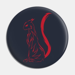 red tribal cat tattoo Pin