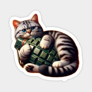 Cat and Grenade Magnet