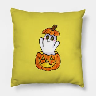 Pumpkin Ghost Pillow