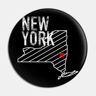 New York - White Design Pin
