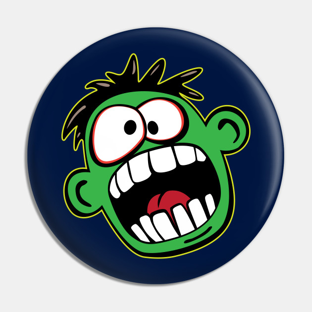 Scared Funny Face Cartoon Emoji - Funny Face - Pin