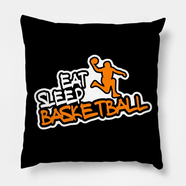 Eat Sleep Basketball Pillow by Ostakos