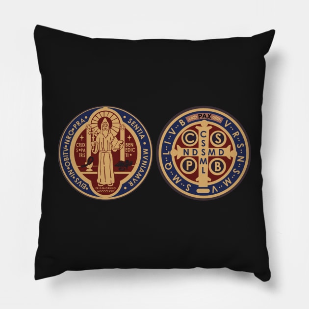 Medal of Saint Benedict Pillow by alinerope