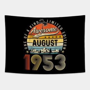 Awesome Since August 1953 Vintage 70th Birthday Tapestry