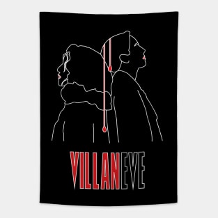 Villaneve white outline Tapestry