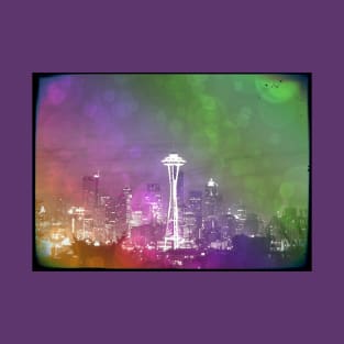 Downtown Seattle Rainbow Bokeh T-Shirt