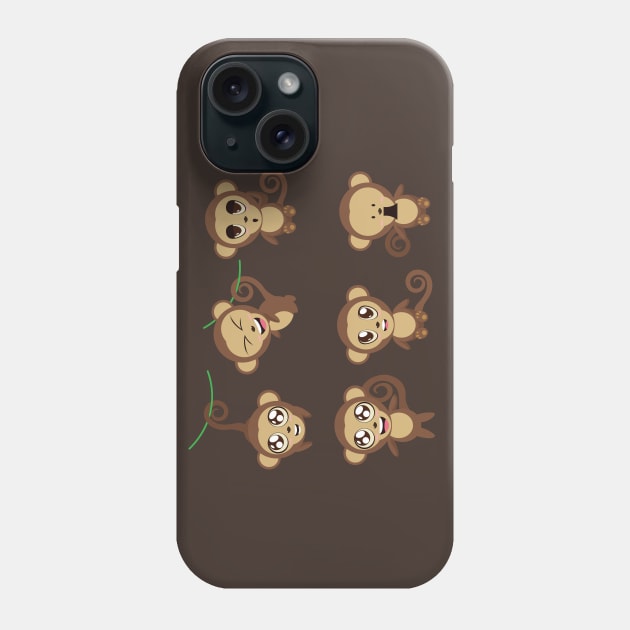 Happy monkeys Phone Case by AnnArtshock