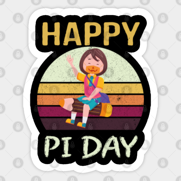 Happy Pi Day Funny Math Algebra Geeks Students Teacher funny halloween mask vintage gift - Funny Pi Day 2021 Gift - Sticker