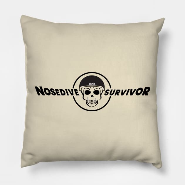 Nosedive Survivor Onewheel Design Pillow by New Age PEV Shirt Designs