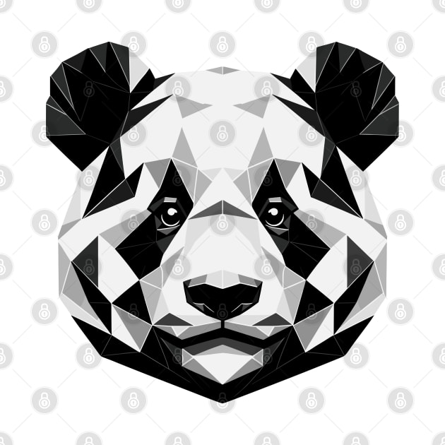 Abstract Geometric Panda - Monochromatic Design by AmandaOlsenDesigns