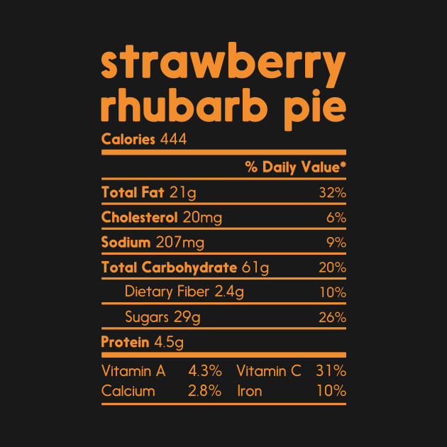Strawberry Rhubarb Pie Nutrition Facts Funny Thanksgiving Christmas