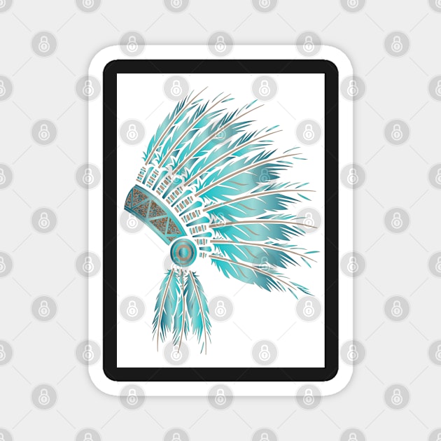 Headdress dream teal Magnet by Accabella