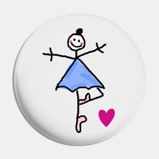 little Ballerina with blue tutu Pin