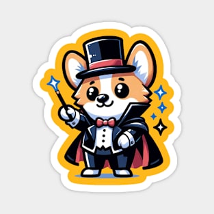 corgi magician Magnet