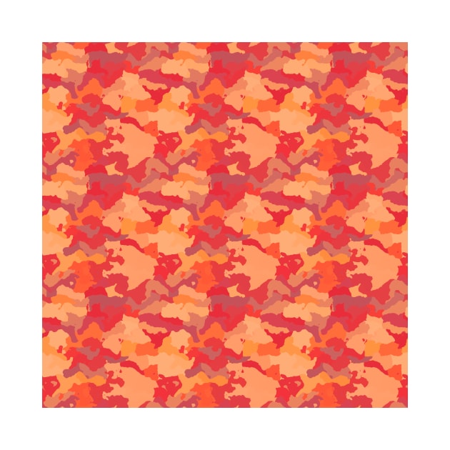 Bush Fire Flame Red Camo Camouflage Pattern by podartist