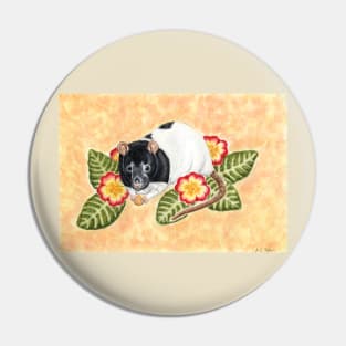 Rat with Primrose Flowers Pin