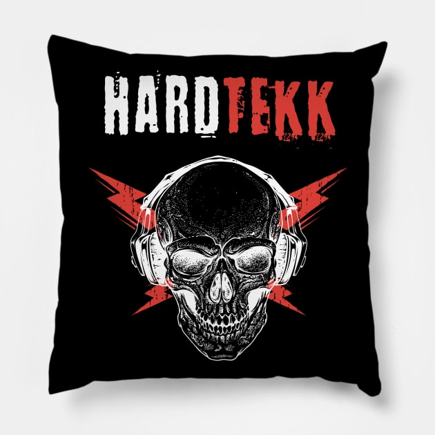 HardTek Skull Tekno 23 Pillow by T-Shirt Dealer