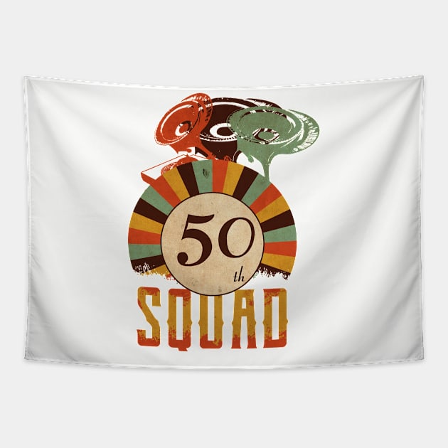 50th anniversary music squad, birthday gift vintage Tapestry by Degiab