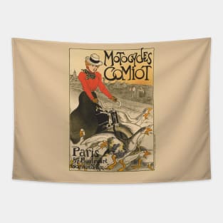 Motocycles Comiot France Vintage Poster 1899 Tapestry