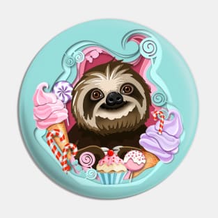 Sloth in the ice cream Pin