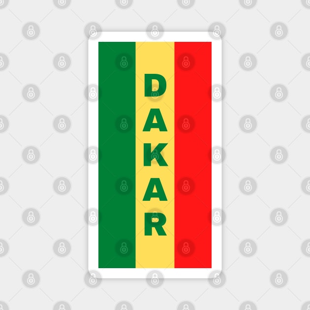 Dakar City in Senegalese Flag Colors Vertical Magnet by aybe7elf