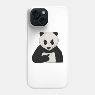 Grumpy Panda Bear Holding Middle Finger Phone Case