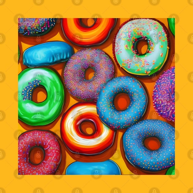 Colorful Donuts Orange by BlakCircleGirl