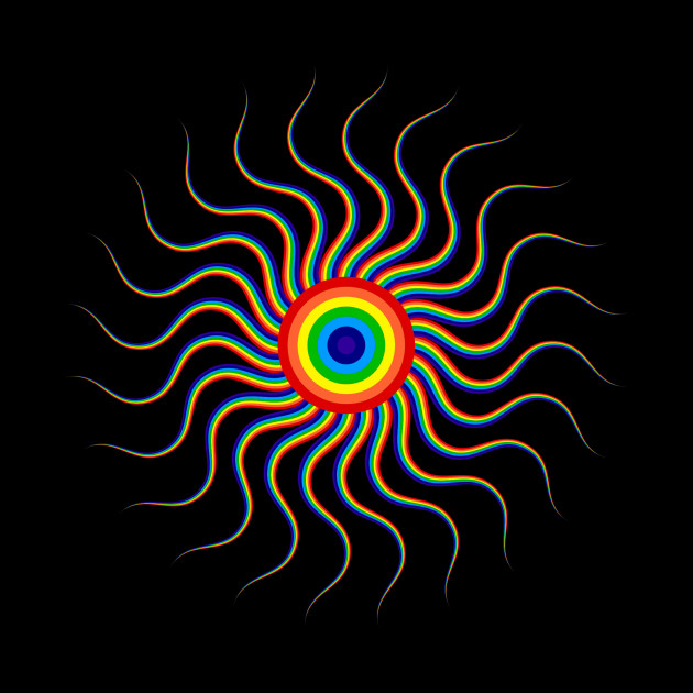 Abstract Rainbow Sun Trippy Abstract Art Mandala Mandala