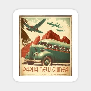 Papua New Guinea Vintage Travel Art Poster Magnet