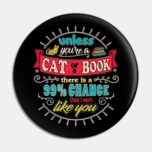 Cats & Books Pin