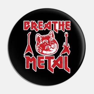 Death Metal Heavy Breathing Cat Pin