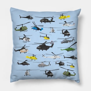 Multiple Helicopters Pillow