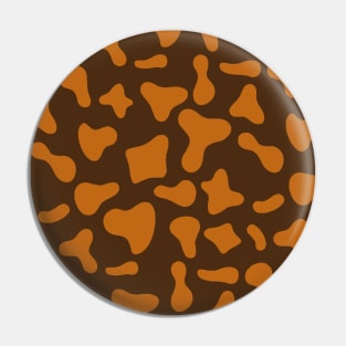 Choco Brown Caramel Cow Print Pattern Pin