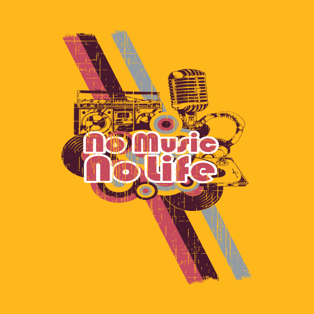 NO MUSIC NO LIFE T SHIRT by BlackSideDesign