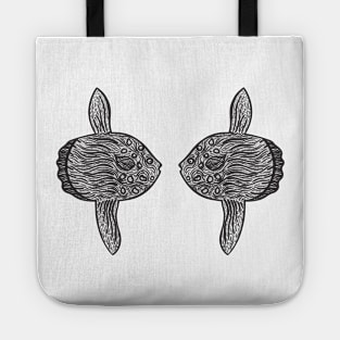 Ocean Sunfish or Molas in Love - cute fish design - light colors Tote