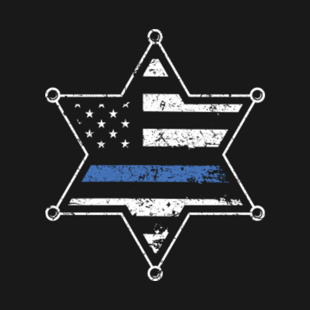 Disover Thin Blue Line Police Officer US American FLag - Thin Blue Line - T-Shirt