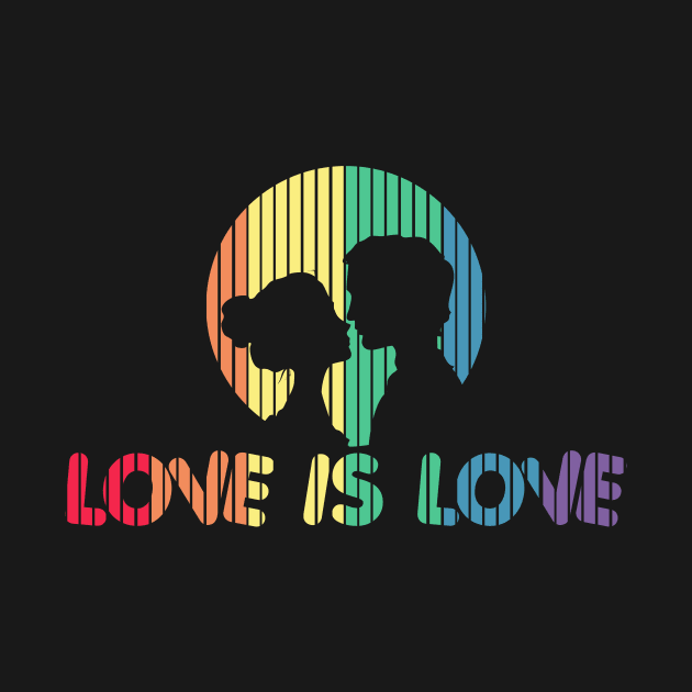 Adorable Love is Love Colorful Rainbow Silhouette by theperfectpresents