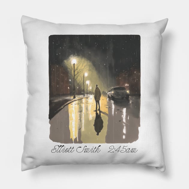 Elliott Smith 2:45am  / 90s Aesthetic Design Pillow by unknown_pleasures