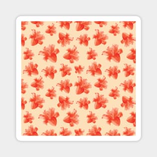 Watercolor flower pattern - red and beige Magnet