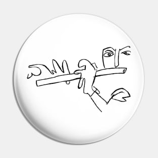 Irish Music Flute Player Pin