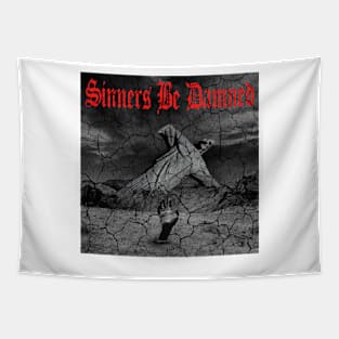 Sinners Be Damned Graphic Design (Red) Tapestry