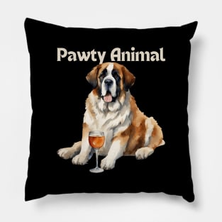 Saint Bernard Dog Pawty Animal Pillow