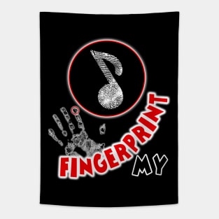 My Fingerprint is Music Symbols Tapestry