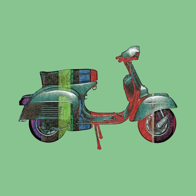 Vespa Piaggio Vintage Design Scooter by AaaahEeeekStudio