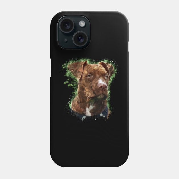 American PitBull Terrier dog watercolor Phone Case by Ginstore