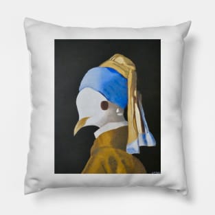 Dottie, a Dove With a Pearl Earring Pillow