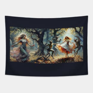 Dancing with Forest demons Tapestry