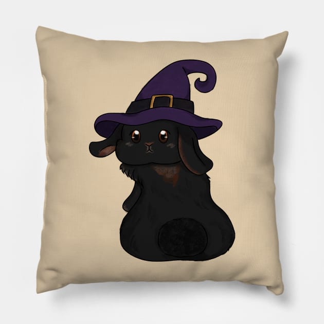 Black Rabbit Witch _ Bunniesmee Pillow by GambarGrace