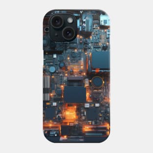 Cyber Circuit Cityscape Phone Case